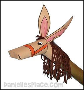 Paper Stick Donkey Craft for Palm Sunday from www.daniellesplace.com