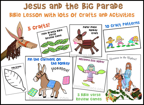 Palm Sunday Bible Lesson with Printable Craft and Fun Activities for all ages from www.daniellesplace.com