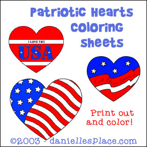 Patriotic Hearts ColorSheets