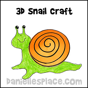 printable 3D snail craft from www.daniellesplace.com