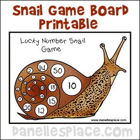 Lucky Number Snail Printable Board Game from www.daniellesplace.com