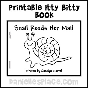 Printable Itty bitty Book Snail Reads Her Mail from www.daniellesplace.com
