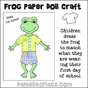 Frog Paper Doll Craft from www.daniellesplace.com