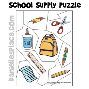 School Suppy Puzzle from www.daniellesplace.com