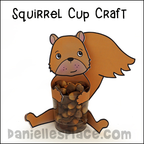 Squirrel Cup Craft and Learning Activities from www.daniellesplace.com