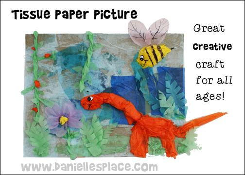 Tissue paper picture Craft from www.daniellesplace.com