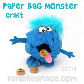 Paper Bag Monster Craft for Kids from www.daniellesplace.com ©2014 