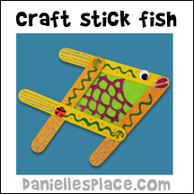Craft Stick Fish Craft from www.daniellesplace.com - Lake Shore Learning used this craft from www.daniellesplace.com for their free in store craft classes.
