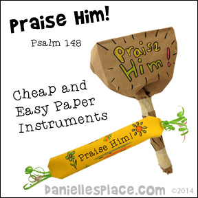 Praise Him - Paper Musical Instruments Bible Craft for Sunday School