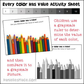 Every Color Has Value Activity Printable Activity Sheet from www.daniellesplace.com