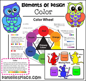 Elements of Design - Color - Crafts, Activities, and Lesson for Children from www.daniellesplace.com
