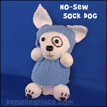 Sock Dog Craft from www.daniellesplace.com - No-sew Sock Dog Craft
