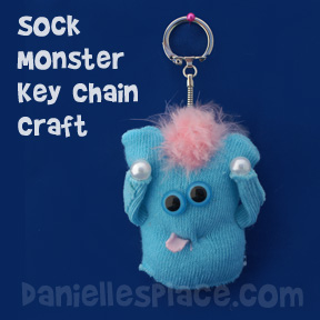 Sock Monster Key Chain Craft for Kids from www.daniellesplace.com