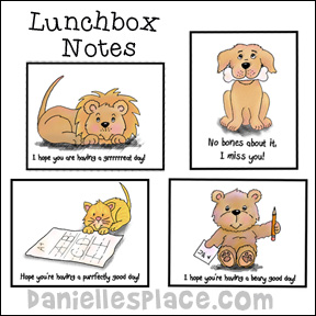 Lunchbox Notes or Backpack Notes from www.daniellesplace.com