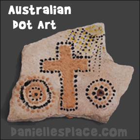 Australian Dot Art with Natural Paint Craft for Kids from www.daniellesplace.com. Great Homeschool craft for Australian Unit Study!
