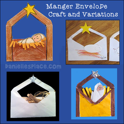 Baby Jesus in a Manger Envelop Craft with Variations from www.daniellesplace.com