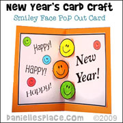 Happy New Year's Card Craft - Smiley Face Pop Out Card Craft