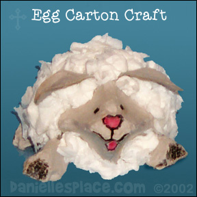 Egg Carton Sheep Craft from www.daniellesplace.com Copyright 2002