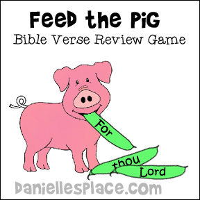 Feed the Pig Bible Verse Review Game for the Prodigal Son Bible Lesson from www.daniellesplace.com