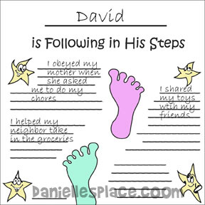 Following in His Steps Printable Poster for Children to go with "Following in His Steps" Bible Lesson from www.daniellesplace.com