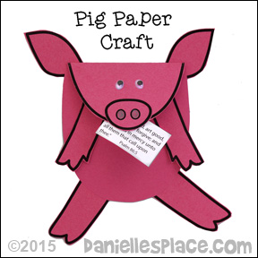 Paper Pig Holding a Note Craft for Kids from www.daniellesplace.com
