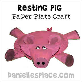 Resting Pig Paper Plate Craft for Kids from www.daniellesplace.com