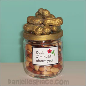 Dad, I'm Nuts About You" Peanut and Jar craft for Dad from www.daniellesplace.com