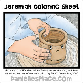 Potter and the Clay Coloring Sheet for Jeremiah Bible