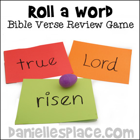 "Roll a Word" Bible Verse Review Game for Children's Ministry from www.daniellesplace.com