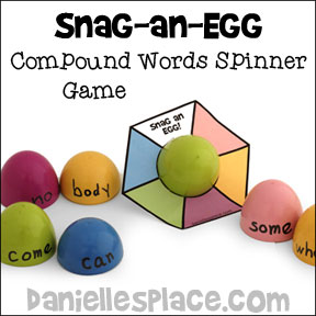 Snag-an-Egg Compound Word Game - Great educational game for children from www.daniellesplace.com