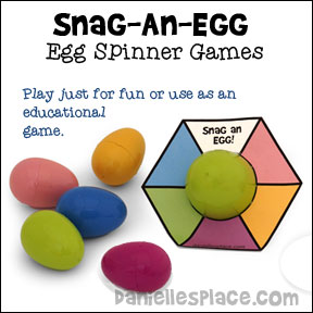 Snag-an-Egg Spinner Games - Easter Eggs Aren't Just for Easter Anymore! - Check out these fun educational games you can make with Easter Eggs. - Copyright 2015,  www.daniellesplace.com