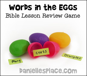 "Words in the Eggs" Bible Lesson Review Game for Children's Ministry from www.daniellesplace.com