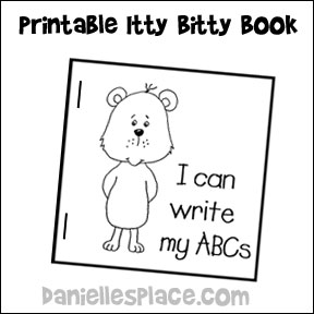 "I Can Write my ABCs" Printable Itty Bitty book for pretend play from www.daniellesplace.com 