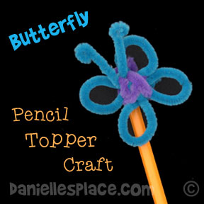 Butterfly Pencil Topper Craft for Children - Great Back-to-school Craft from www.daniellesplace.com