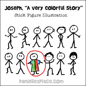 "Joseph, A Very Colorful Story" Bible lesson illustration for Sunday School lesson on www.daniellesplace.com