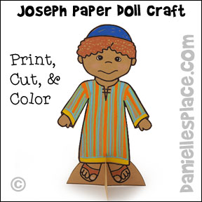 Joseph Wearing his Coat of Many Colors Paper Doll Craft from www.daniellesplace.com