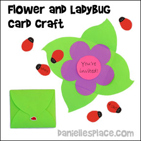 Ladybugs and FLower Card Craft for Children from www.daniellesplace.com. Click on the picture to follow the link for directions.