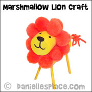 Lion Marshmallow Craft from www.daniellesplace.com