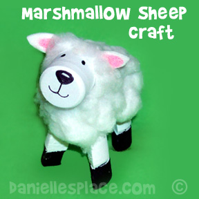 Marshmallow Sheep Craft for Children - This is a great craft to sell at craft fairs! from www.daniellesplace.com