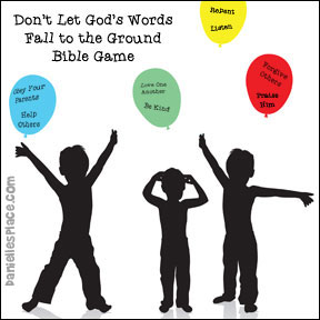 Keep God's words from falling to the ground Bible Game for Children from www.daniellesplace.com