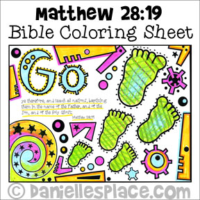 Bible Verse Coloring Sheet - Go therefore and teach all nations