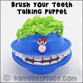 Brush Your Teeth Talking Puppet Craft from www.daniellesplace.com