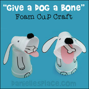 Foam Cup Dog Craft for Children from www.daniellesplace.com