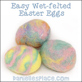 Easy Wet-felted Easter Egg Craft for Children from www.daniellesplace.com