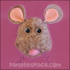 Wet Felted Mouse Pin Craft for Kids from www.daniellesplace.com
