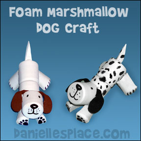 Dog Craft for children made with Foam Marshmallows from www.daniellesplace.com