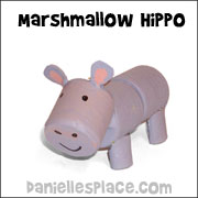Hippo Marshmallow Craft for Kids