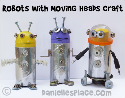 Robots with Moving Heads Craft for Children from www.daniellesplace.com