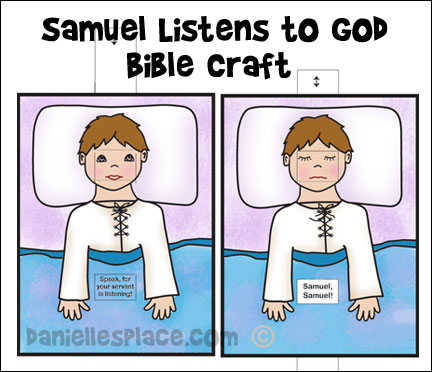Samuel says "Speak, for your servant is listening." Craft for Children from www.daniellesplace.com