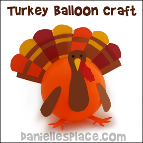 Turkey Balloon Craft from www.daniellesplace.com